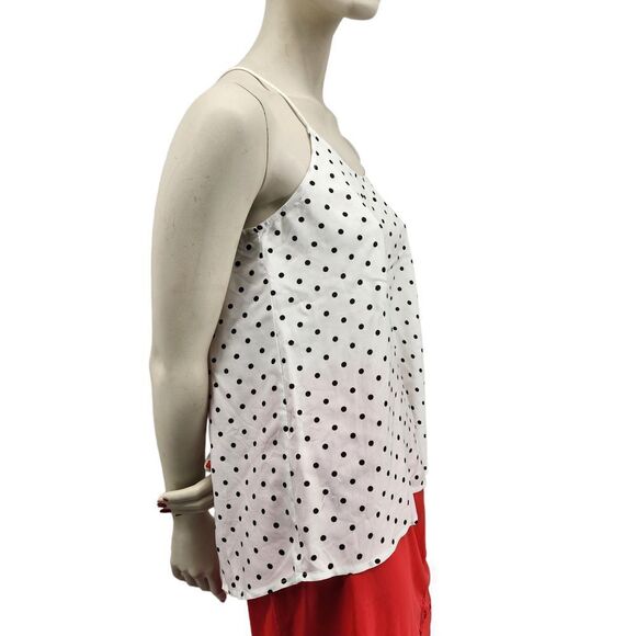 No Boundaries Camisole Tank Top Juniors Size Medium White Black Polka Dot - Picture 4 of 9